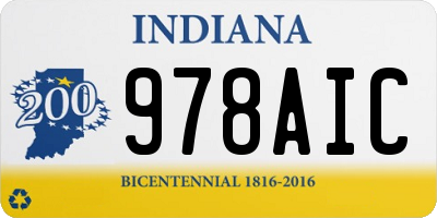 IN license plate 978AIC