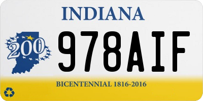 IN license plate 978AIF