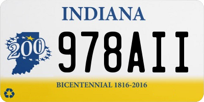 IN license plate 978AII