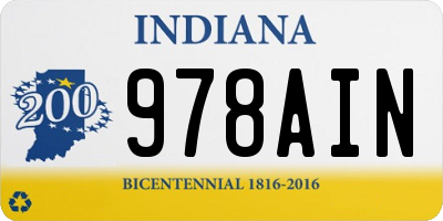 IN license plate 978AIN
