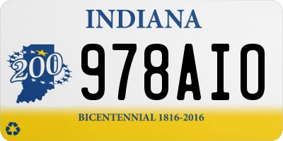 IN license plate 978AIO
