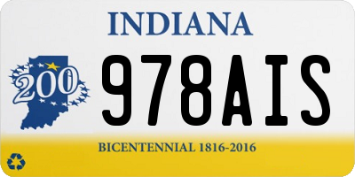 IN license plate 978AIS