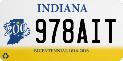 IN license plate 978AIT