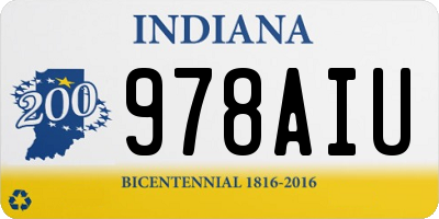 IN license plate 978AIU