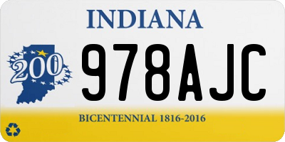 IN license plate 978AJC