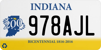 IN license plate 978AJL