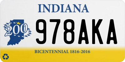IN license plate 978AKA