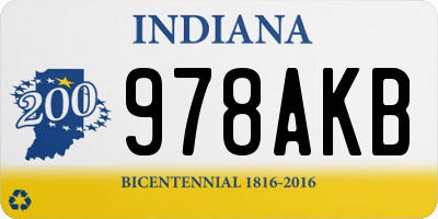 IN license plate 978AKB