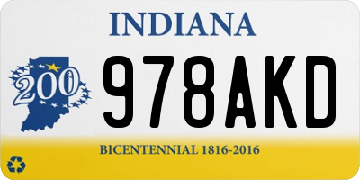 IN license plate 978AKD
