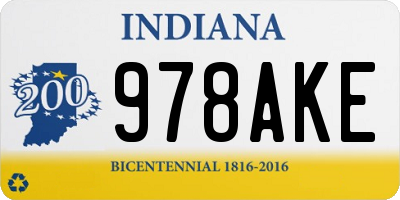 IN license plate 978AKE