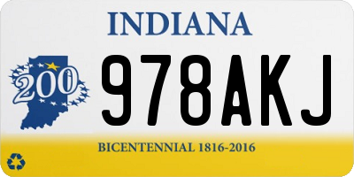 IN license plate 978AKJ