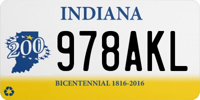 IN license plate 978AKL