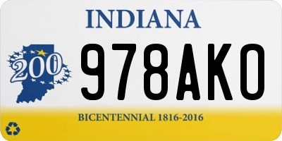 IN license plate 978AKO