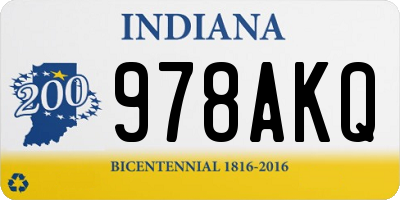 IN license plate 978AKQ