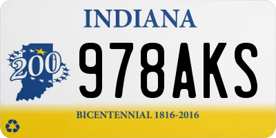 IN license plate 978AKS