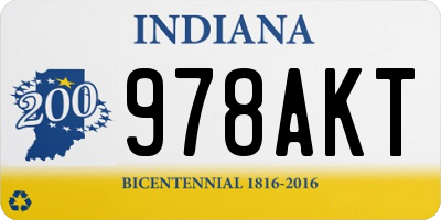 IN license plate 978AKT