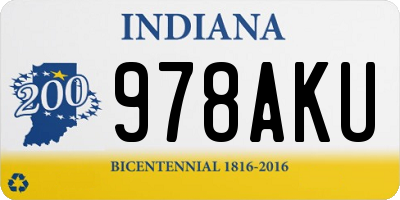 IN license plate 978AKU