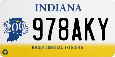 IN license plate 978AKY