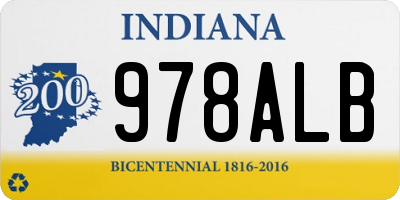 IN license plate 978ALB
