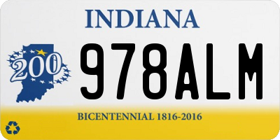 IN license plate 978ALM