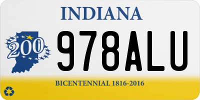 IN license plate 978ALU