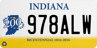 IN license plate 978ALW