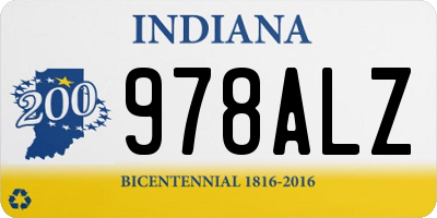 IN license plate 978ALZ