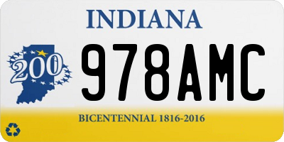 IN license plate 978AMC