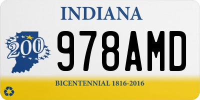 IN license plate 978AMD