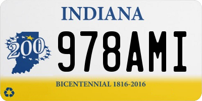 IN license plate 978AMI