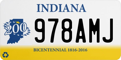 IN license plate 978AMJ