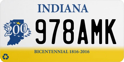 IN license plate 978AMK