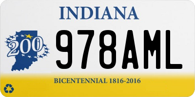 IN license plate 978AML