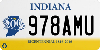IN license plate 978AMU