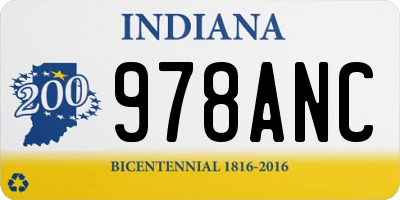 IN license plate 978ANC