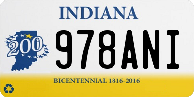 IN license plate 978ANI
