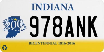 IN license plate 978ANK