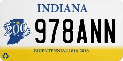 IN license plate 978ANN