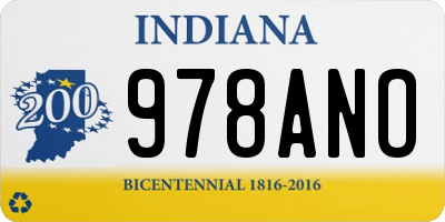 IN license plate 978ANO