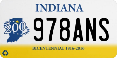 IN license plate 978ANS
