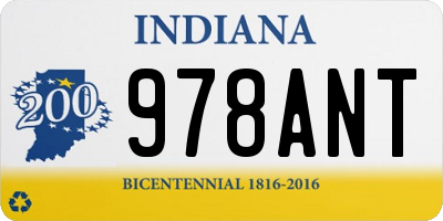 IN license plate 978ANT