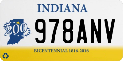IN license plate 978ANV
