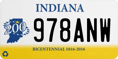 IN license plate 978ANW
