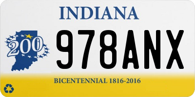 IN license plate 978ANX