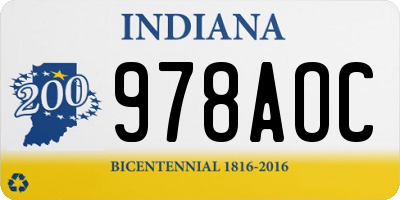 IN license plate 978AOC