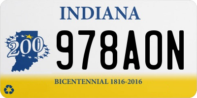 IN license plate 978AON