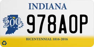 IN license plate 978AOP