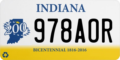 IN license plate 978AOR