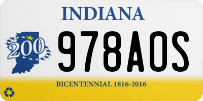 IN license plate 978AOS