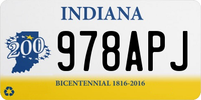 IN license plate 978APJ